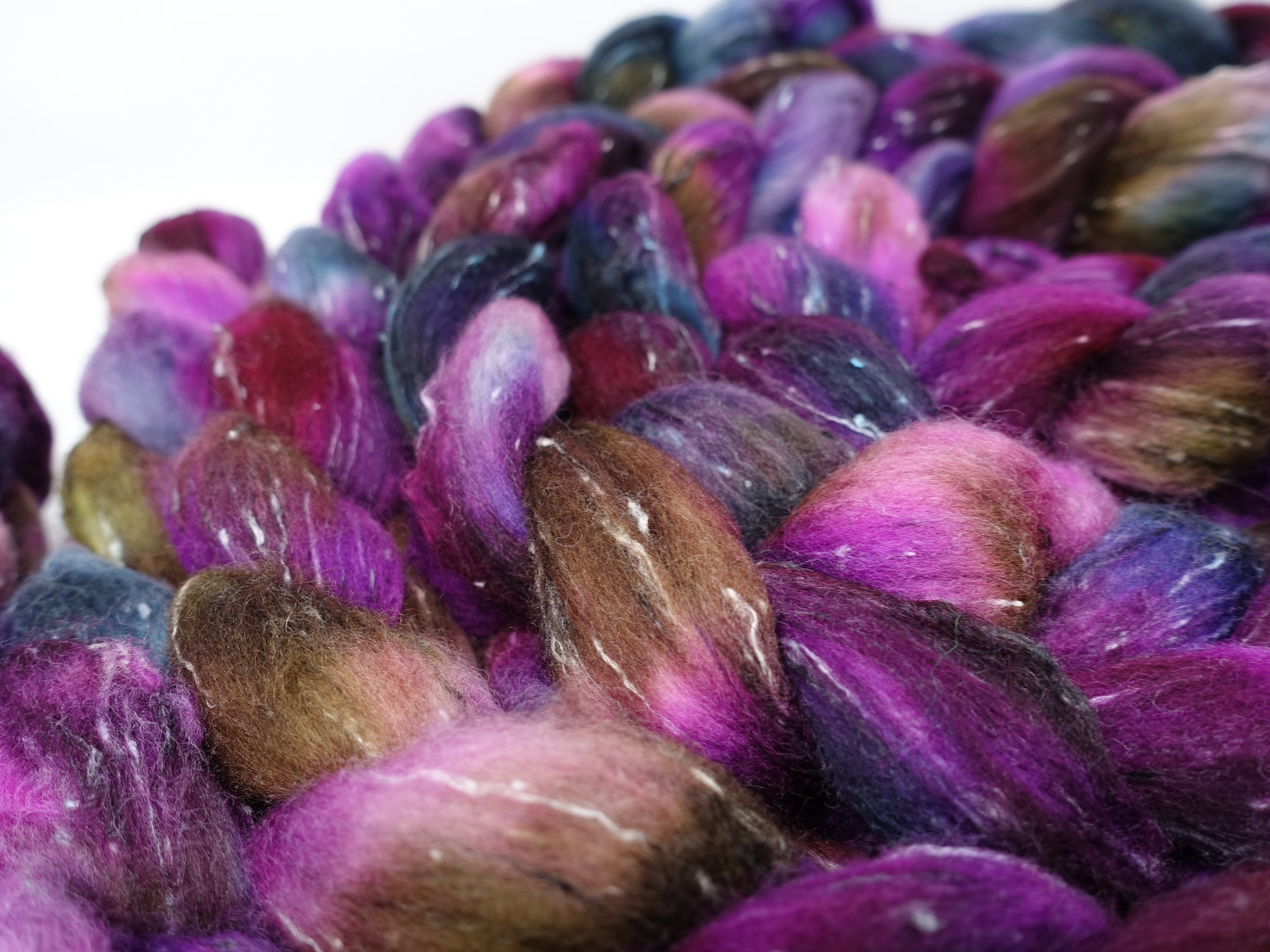 Tweed Wool. South American Wool & Viscose Tweed Nepps. Hand Dyed Variegated 100g
