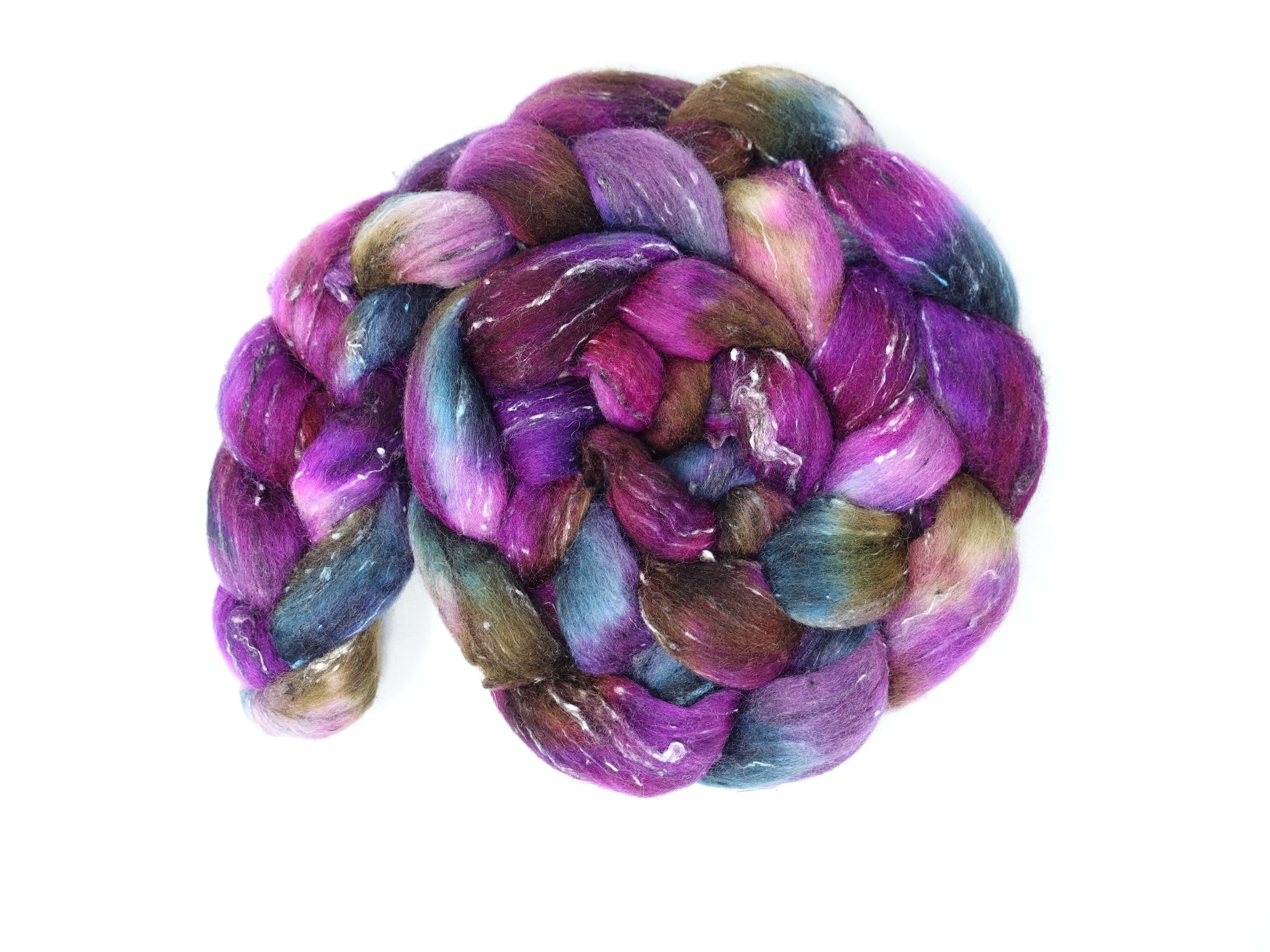 Tweed Wool. South American Wool & Viscose Tweed Nepps. Hand Dyed Variegated 100g