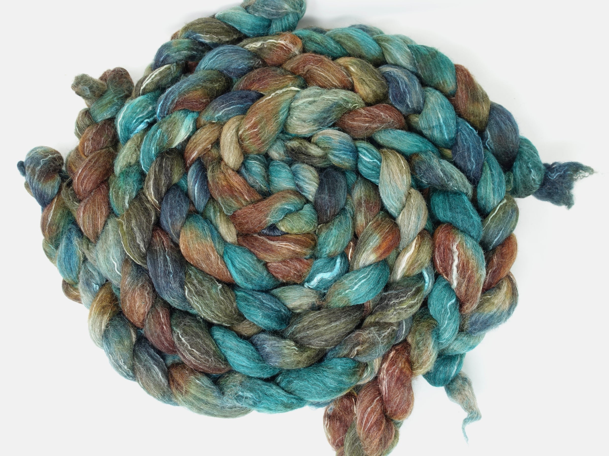 BFL, Alpaca & Seacell. Hand Dyed Variegated 100g