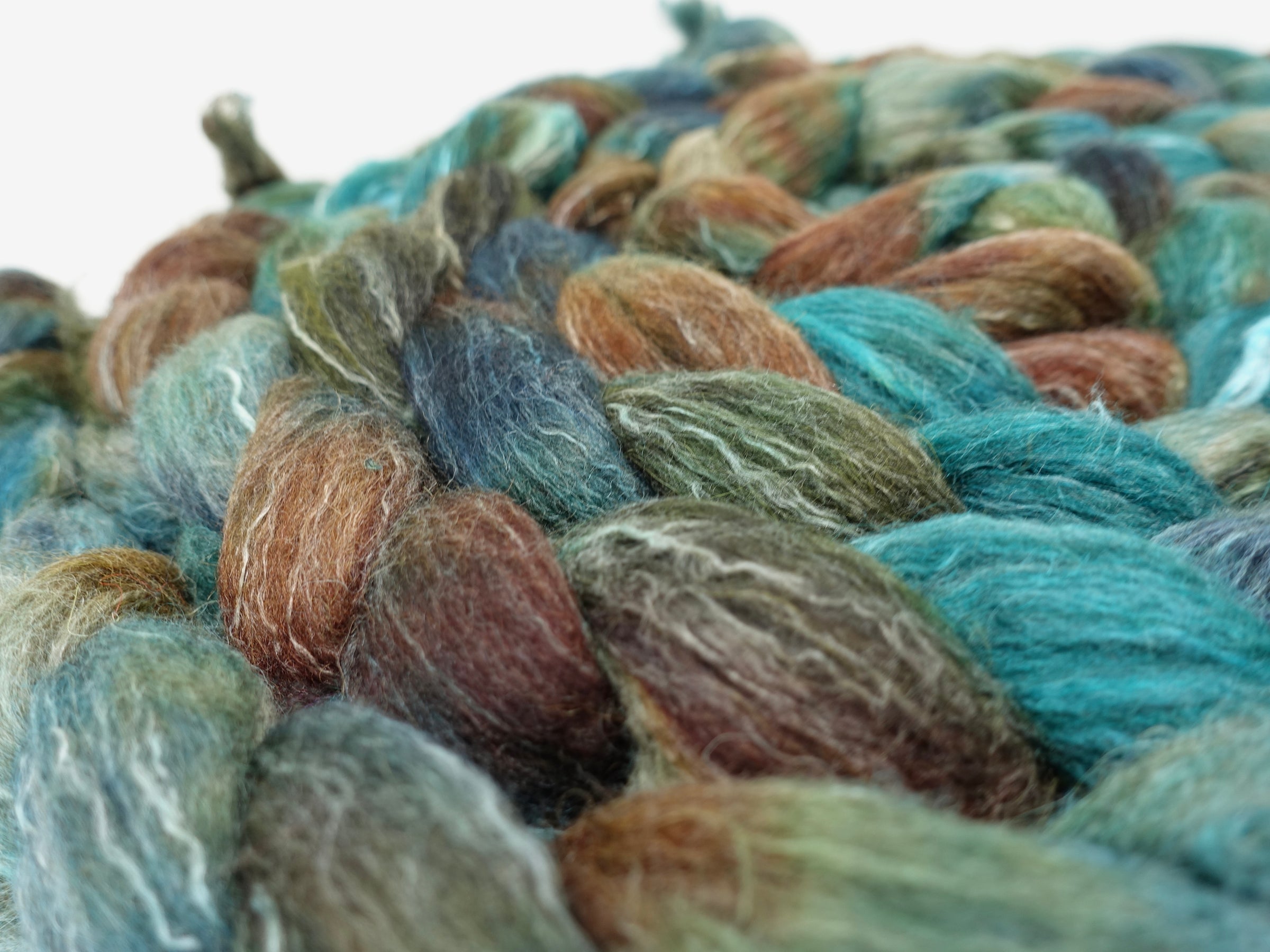 BFL, Alpaca & Seacell. Hand Dyed Variegated 100g
