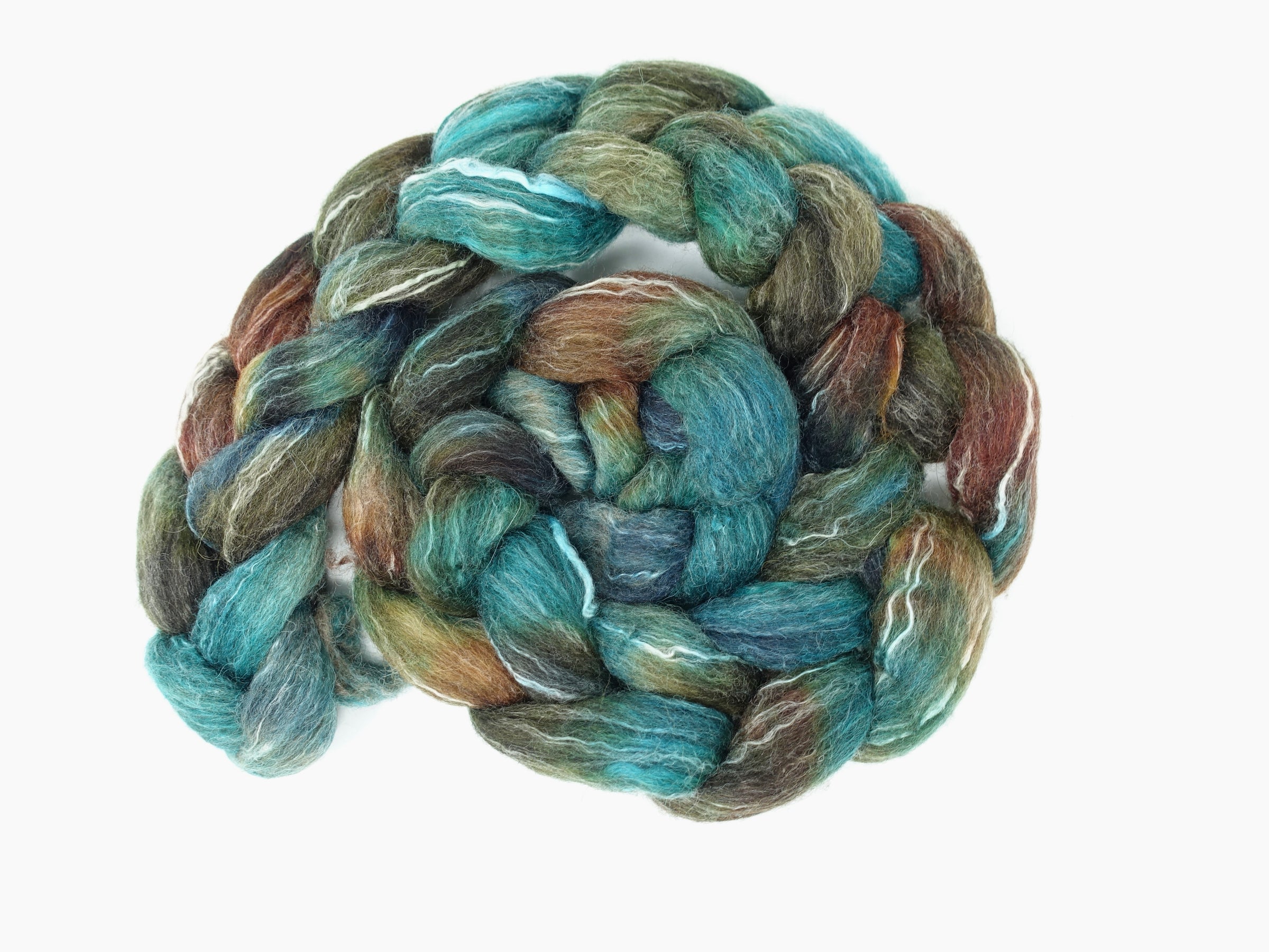 BFL, Alpaca & Seacell. Hand Dyed Variegated 100g