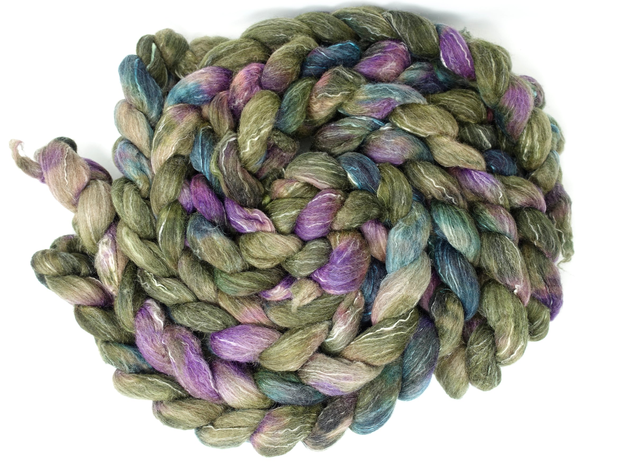 BFL, Alpaca & Seacell. Hand Dyed Variegated 100g