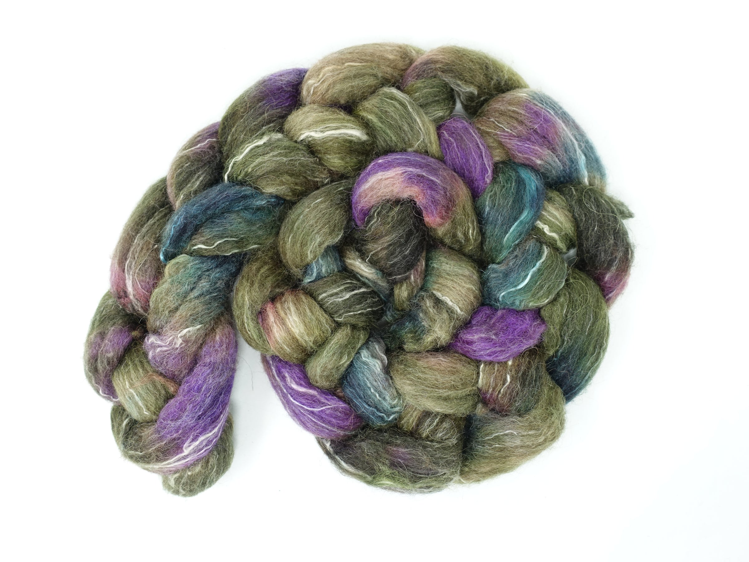 BFL, Alpaca & Seacell. Hand Dyed Variegated 100g