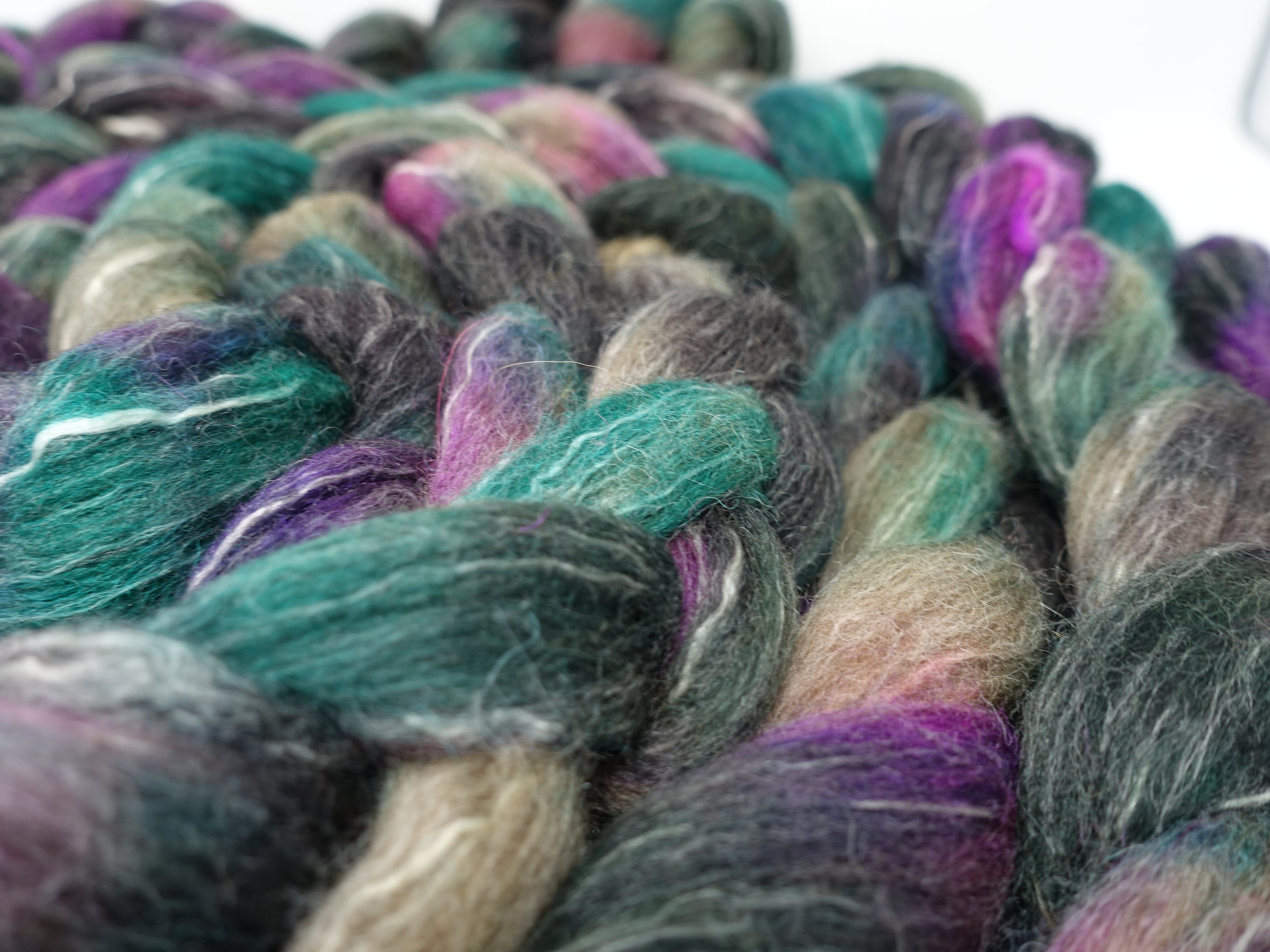 BFL, Alpaca & Seacell. Hand Dyed Variegated 100g