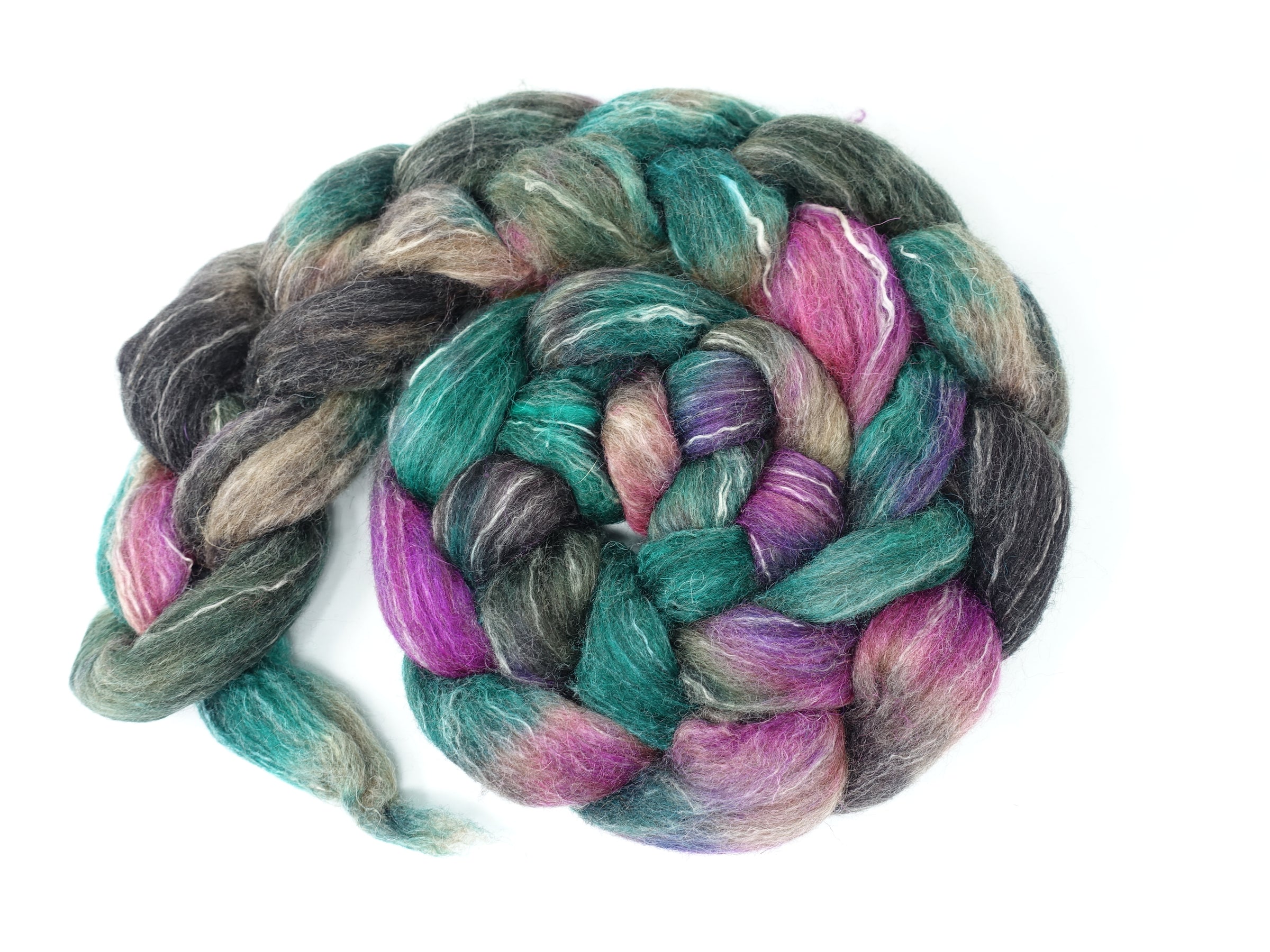 BFL, Alpaca & Seacell. Hand Dyed Variegated 100g