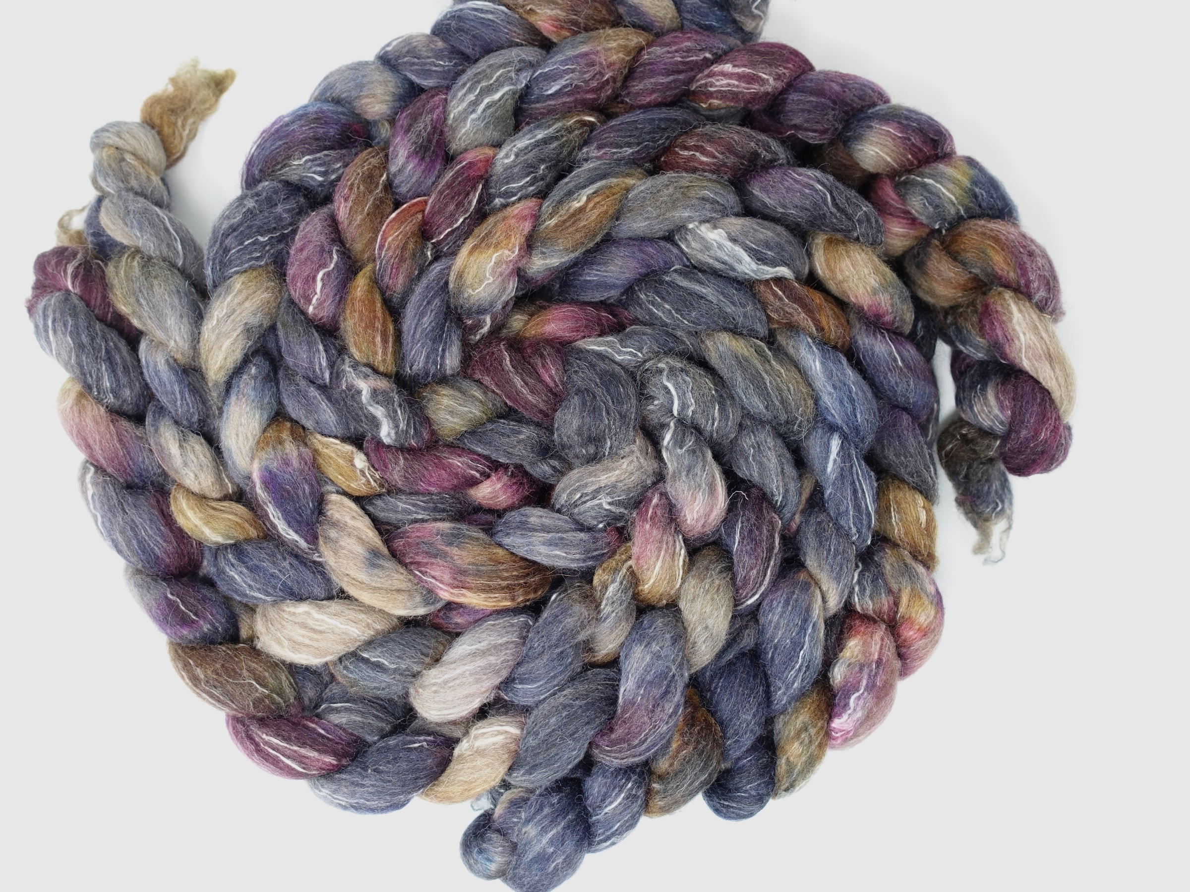 BFL, Alpaca & Seacell. Hand Dyed Variegated 100g