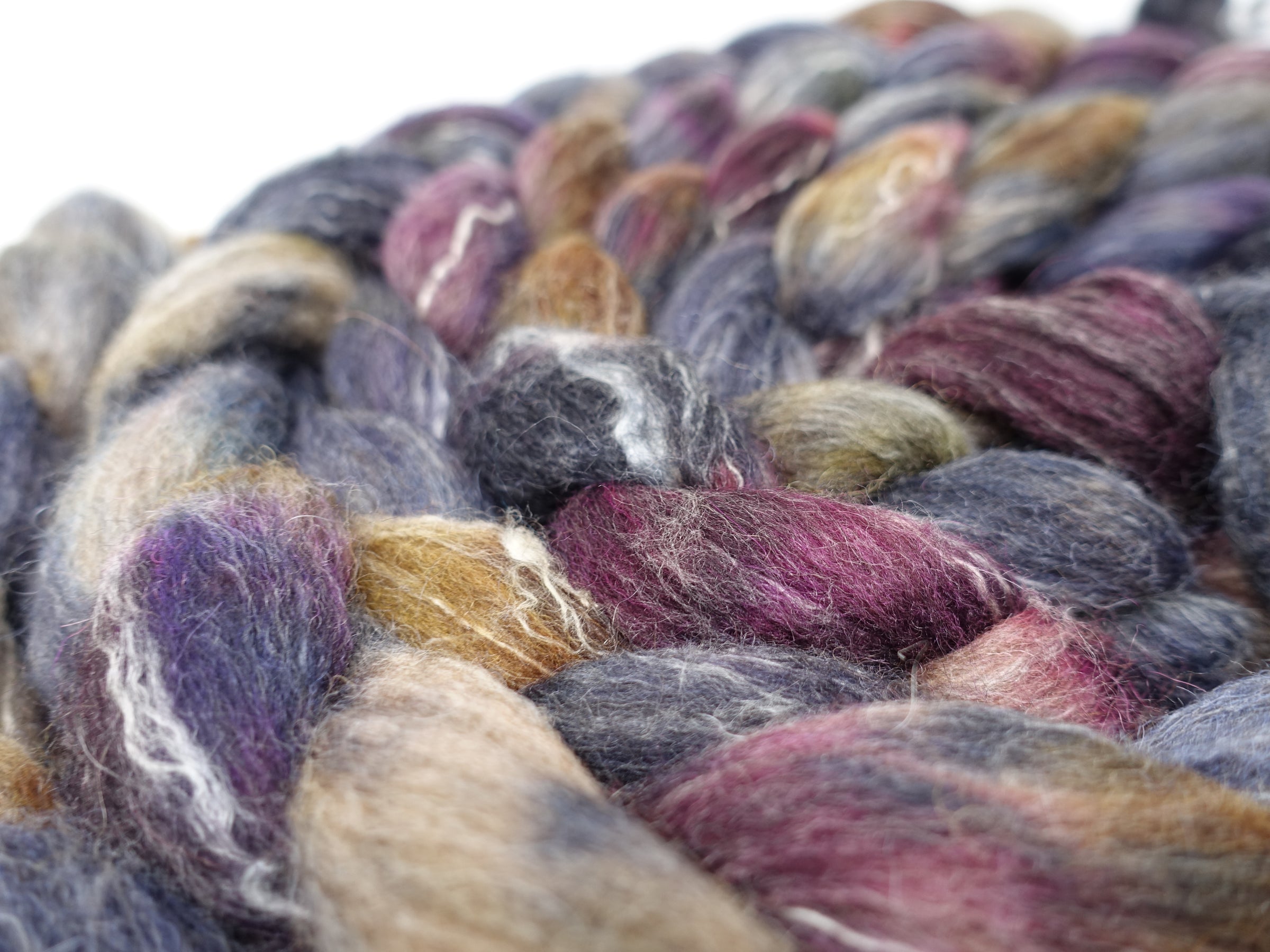 BFL, Alpaca & Seacell. Hand Dyed Variegated 100g