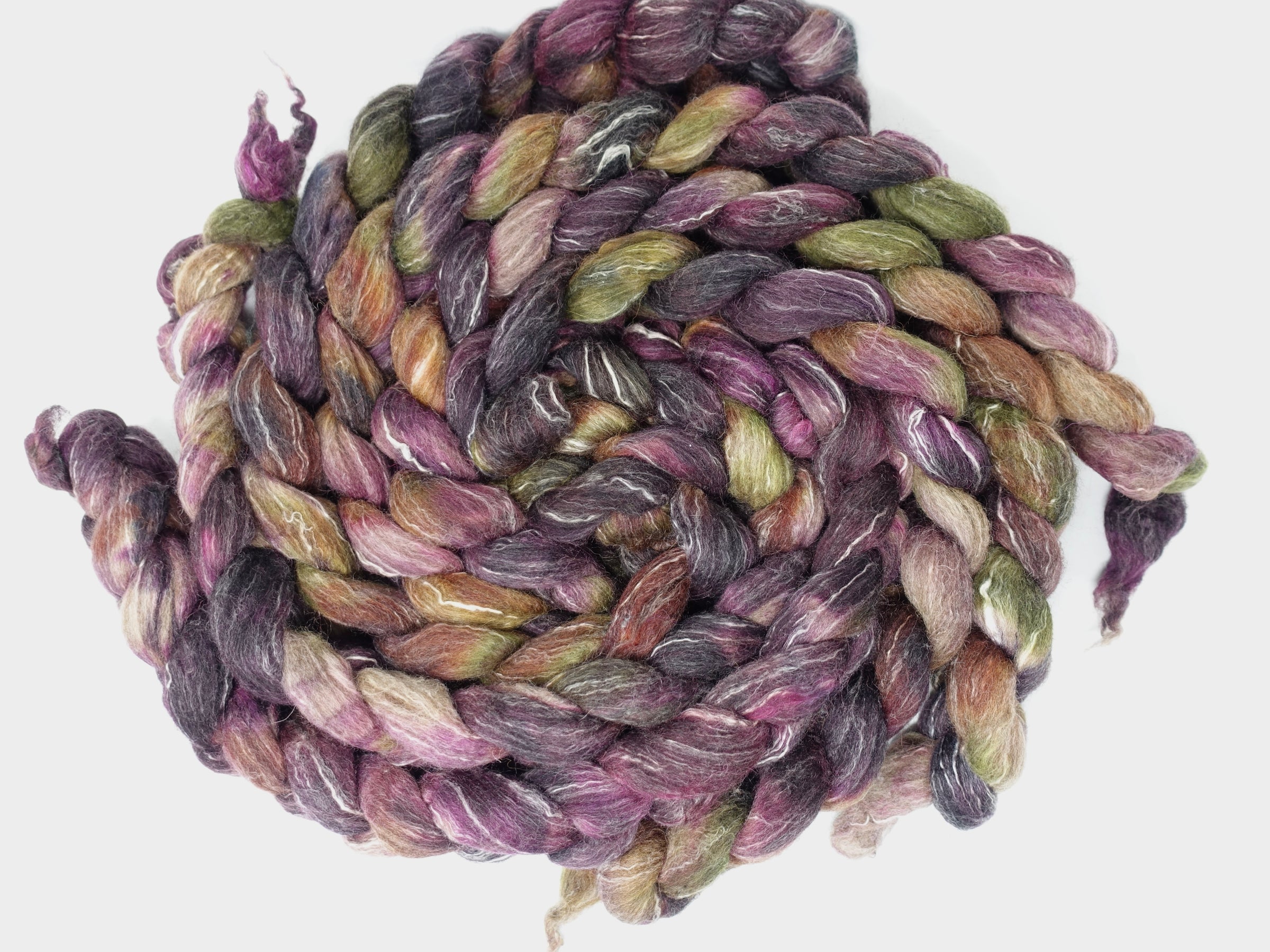 BFL, Alpaca & Seacell. Hand Dyed Variegated 100g