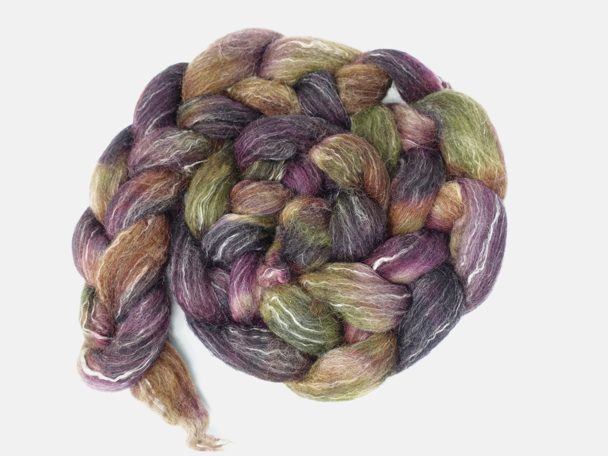 BFL, Alpaca & Seacell. Hand Dyed Variegated 100g