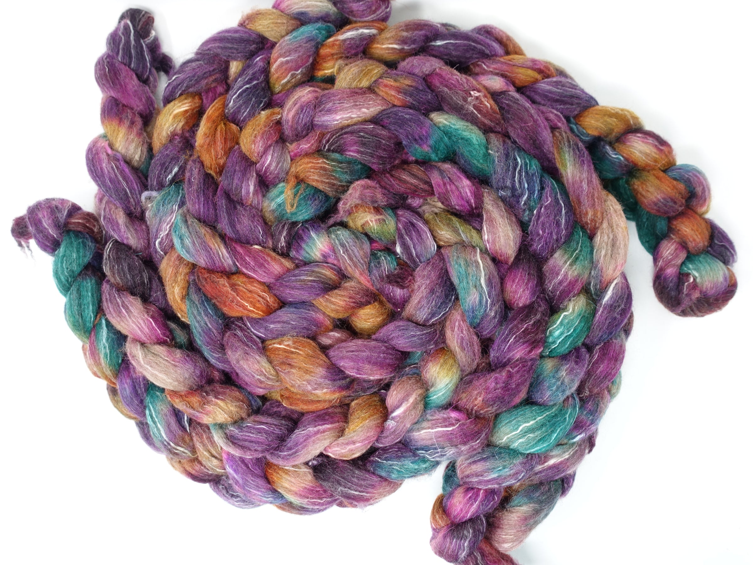 BFL, Alpaca & Seacell. Hand Dyed Variegated 100g