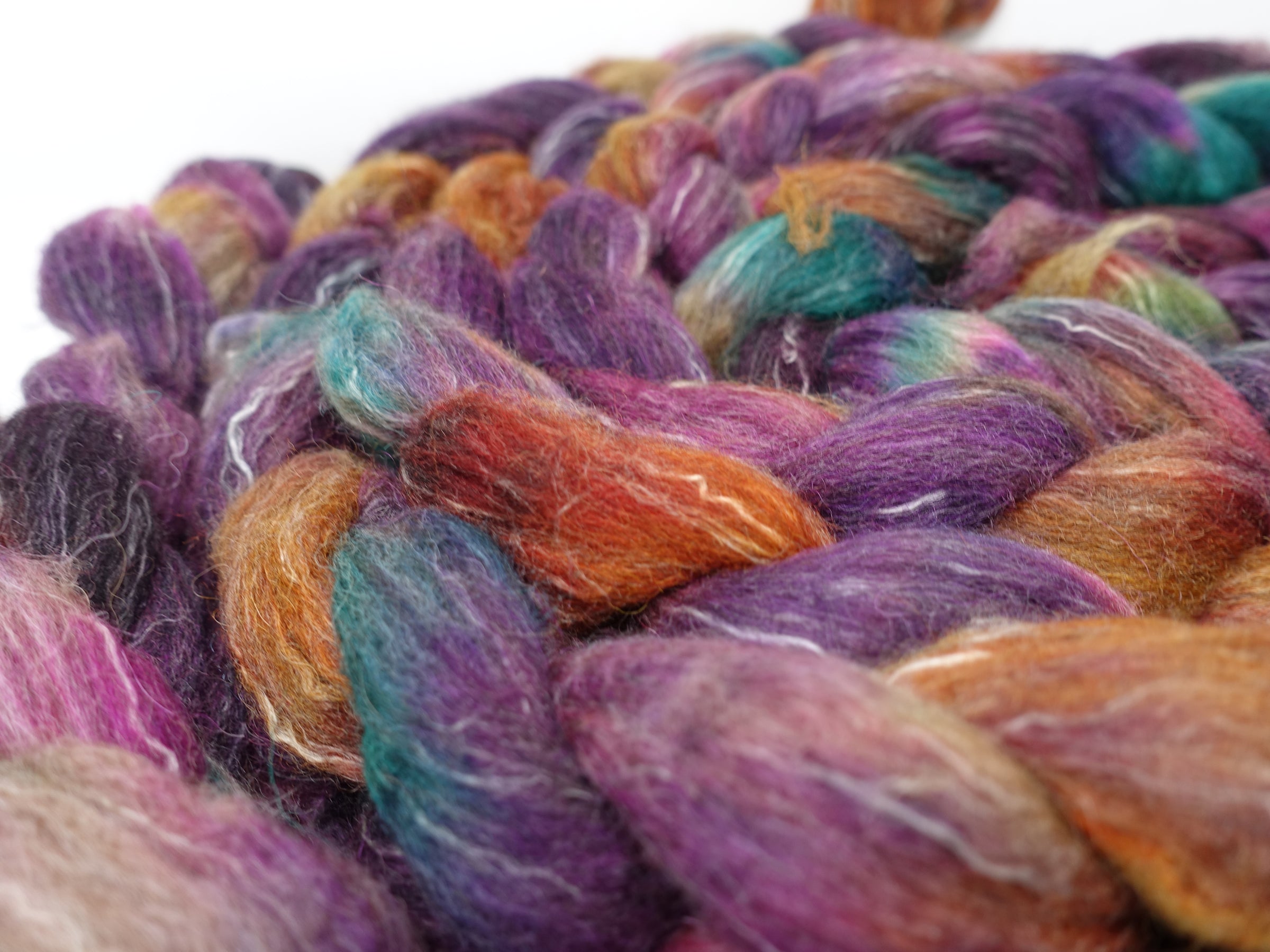 BFL, Alpaca & Seacell. Hand Dyed Variegated 100g