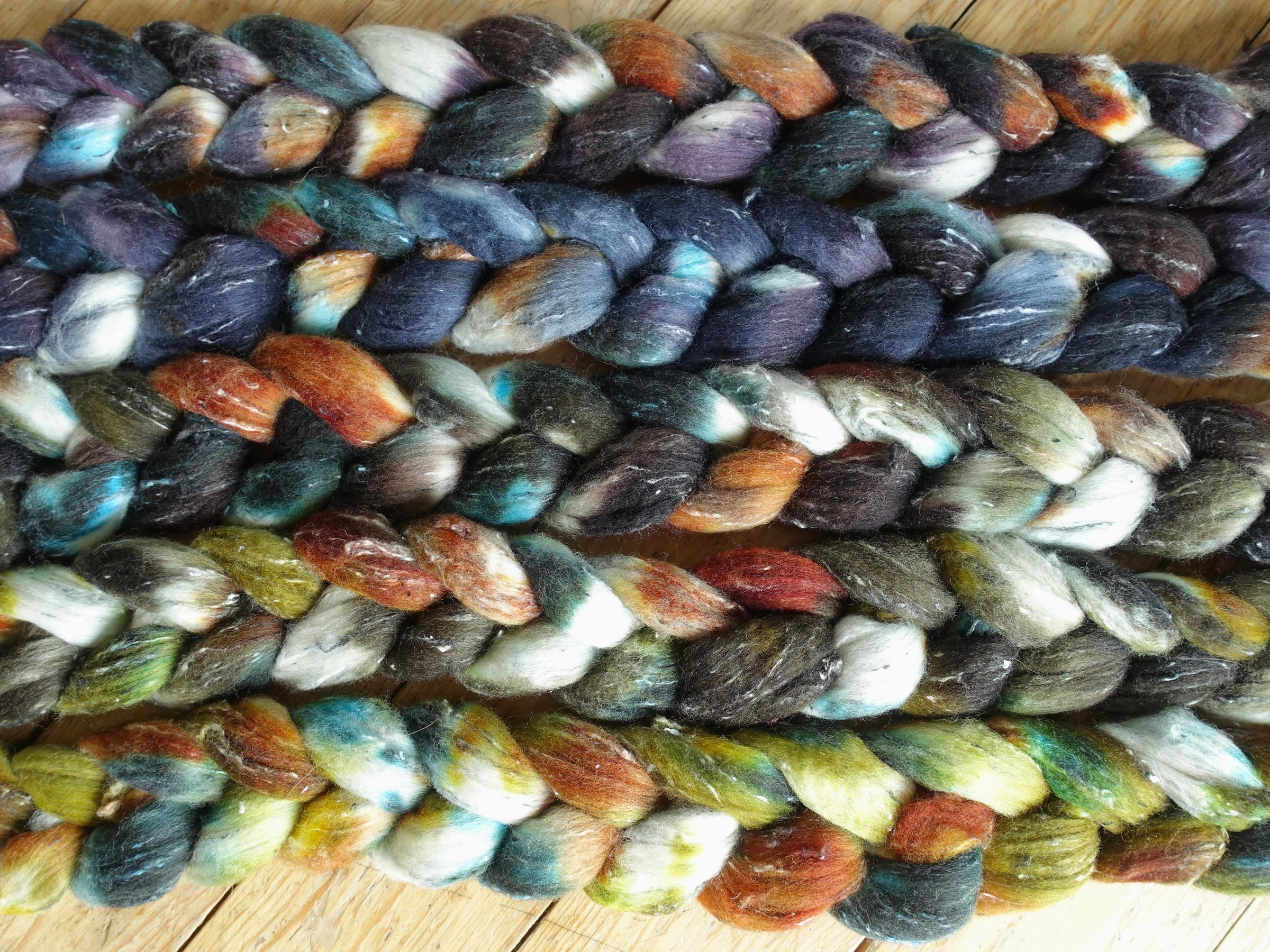 Fade Pack- Tweed Wool, 5 co-ordinating braids, Hand Dyed, 500g