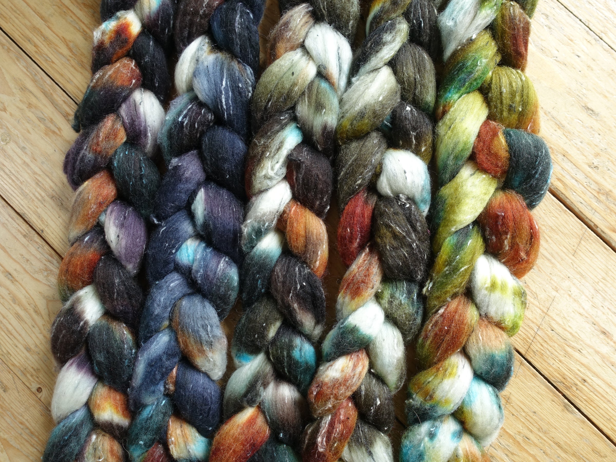 Fade Pack- Tweed Wool, 5 co-ordinating braids, Hand Dyed, 500g