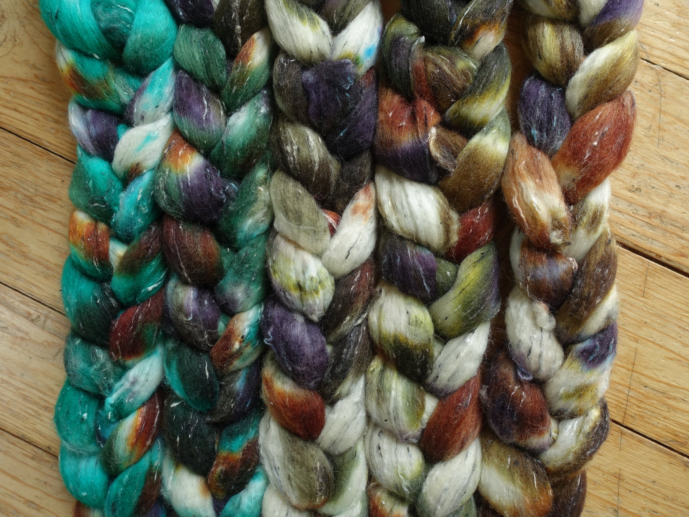 Fade Pack- Tweed Wool, 5 co-ordinating braids, Hand Dyed, 500g