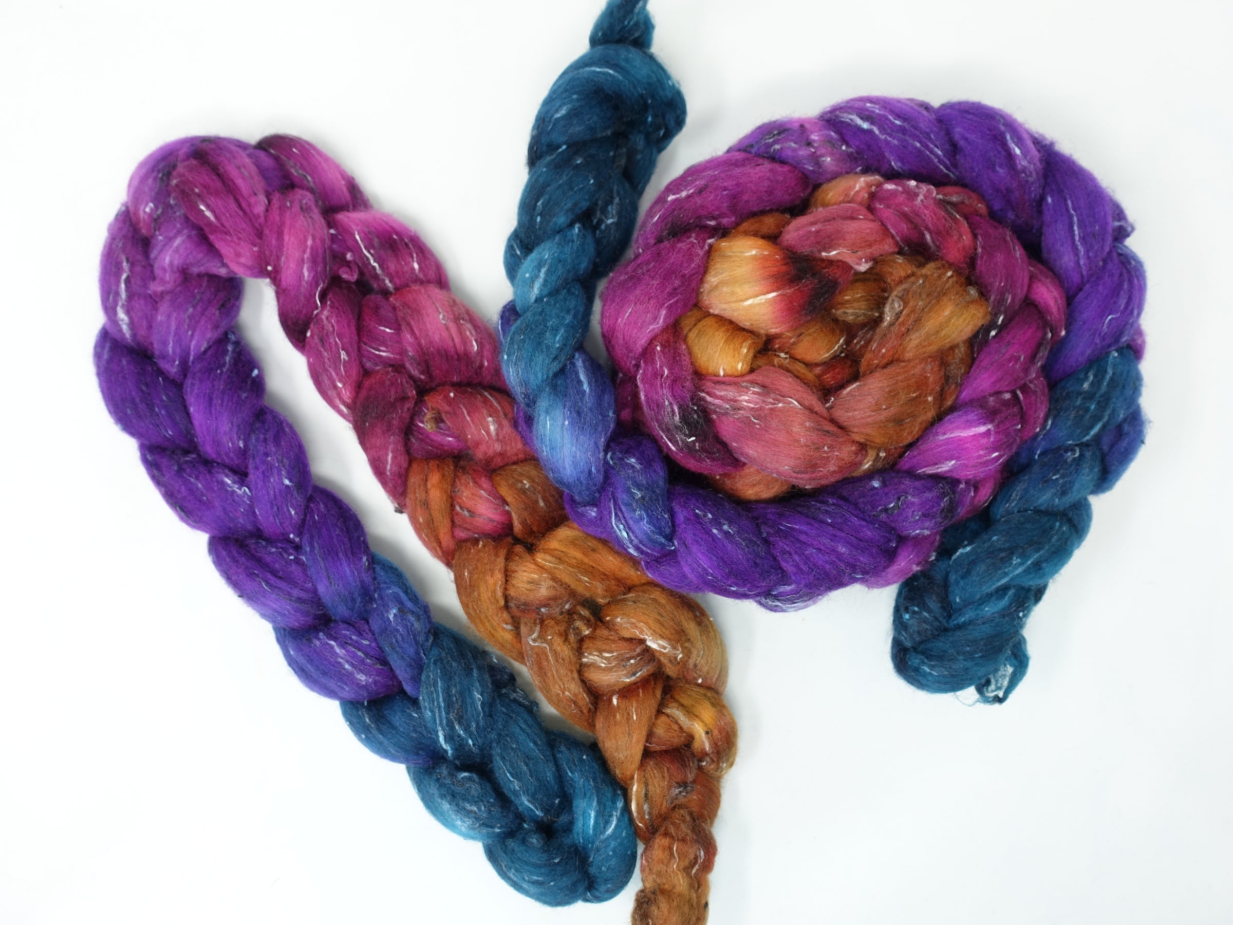 Tweed Wool. South American Wool & Viscose Tweed Nepps. Hand Dyed Gradient 100g