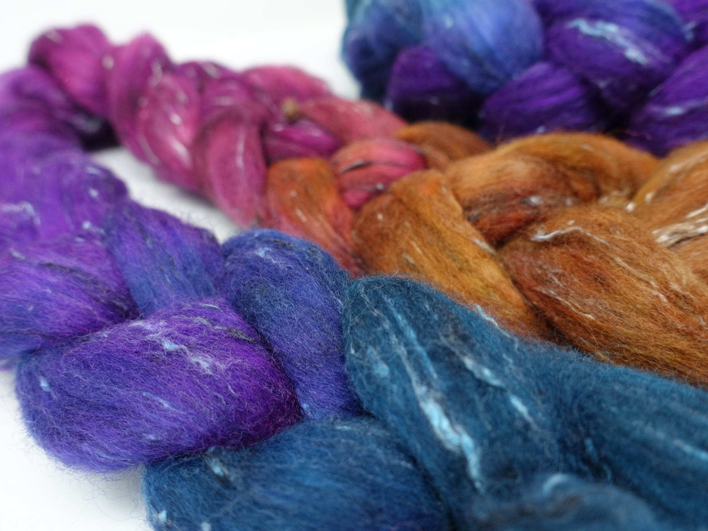 Tweed Wool. South American Wool & Viscose Tweed Nepps. Hand Dyed Gradient 100g