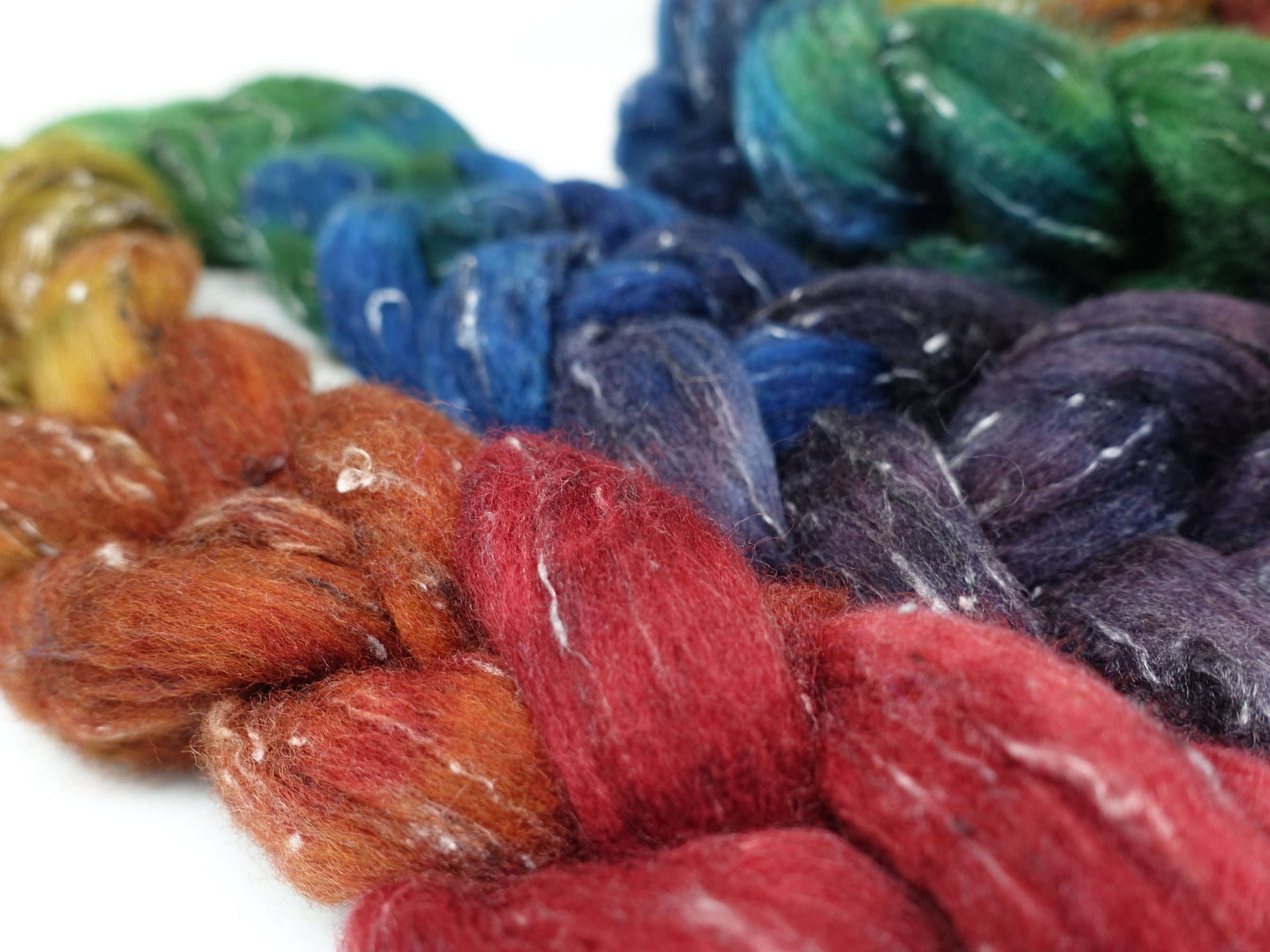 Tweed Wool. South American Wool & Viscose Tweed Nepps. Hand Dyed Gradient 100g