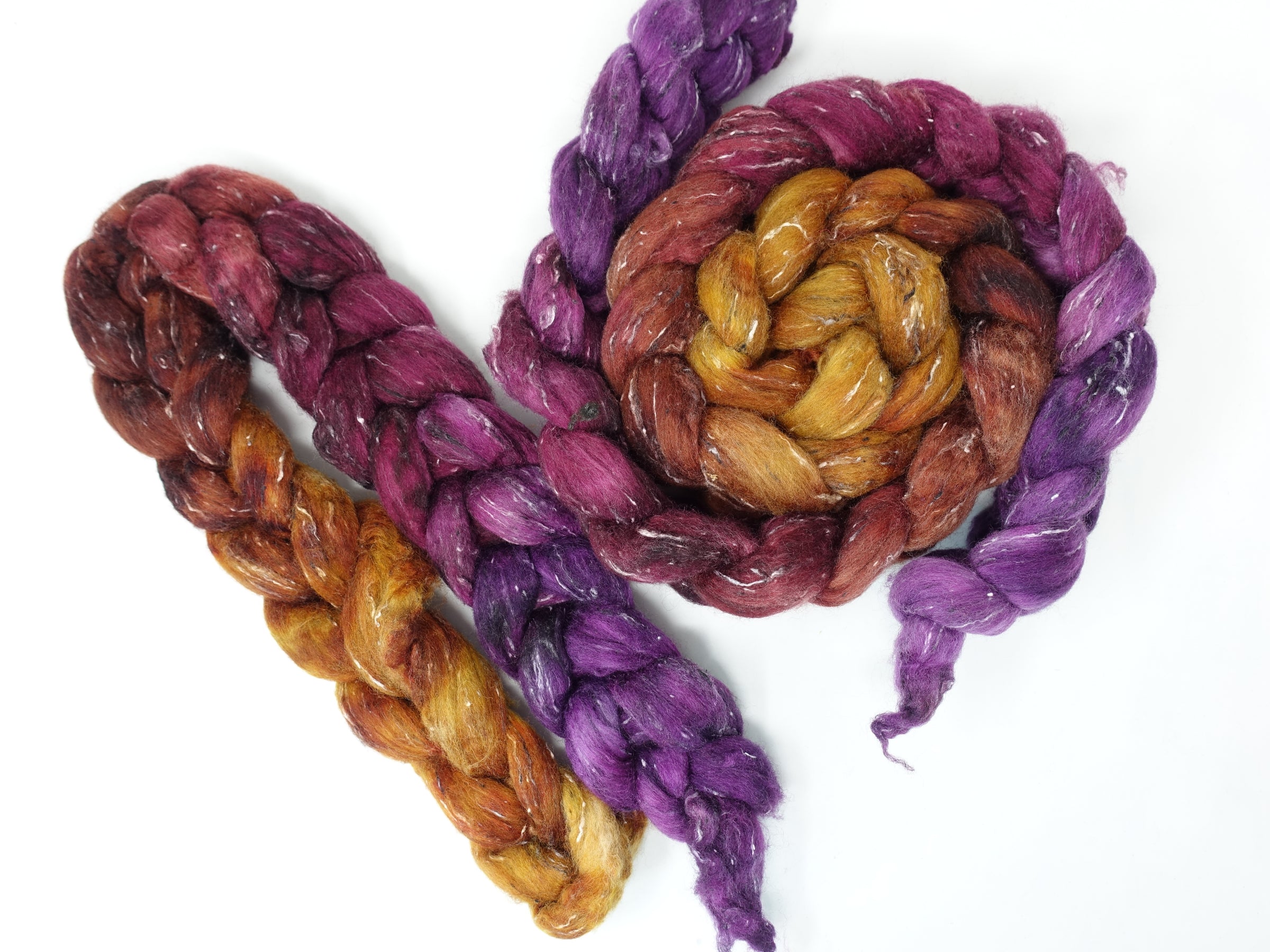 Tweed Wool. South American Wool & Viscose Tweed Nepps. Hand Dyed Gradient 100g