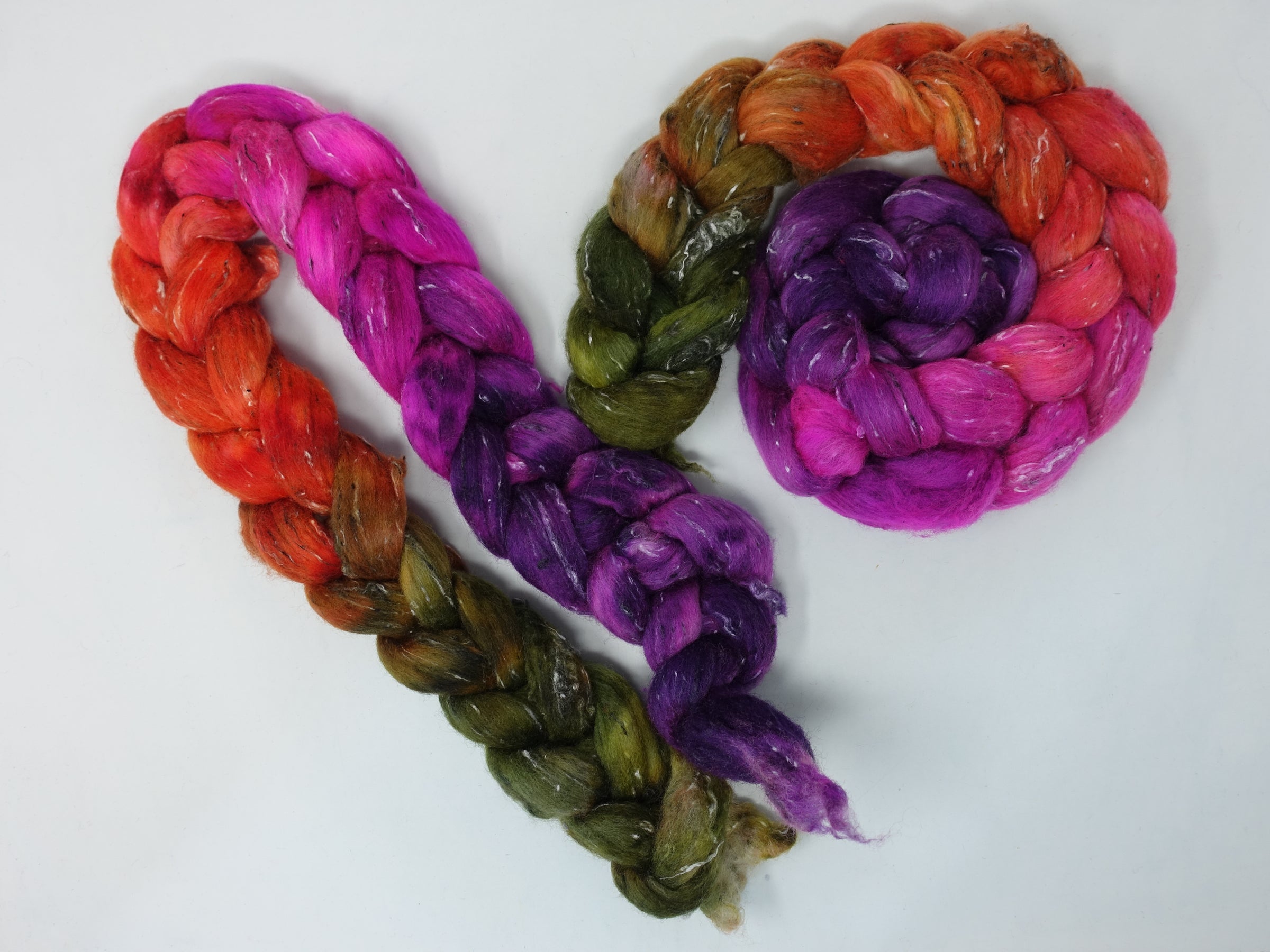 Tweed Wool. South American Wool & Viscose Tweed Nepps. Hand Dyed Gradient 100g