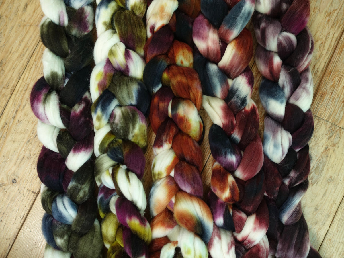 Fade Pack- Rambouillet, 5 co-ordinating braids, Hand Dyed Wool, 500g