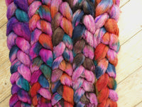 Fade Pack- Textured Blend, BFL, Manx Loaghtan, Sari Silk. 5 co-ordinating braids, Hand Dyed Wool, 500g