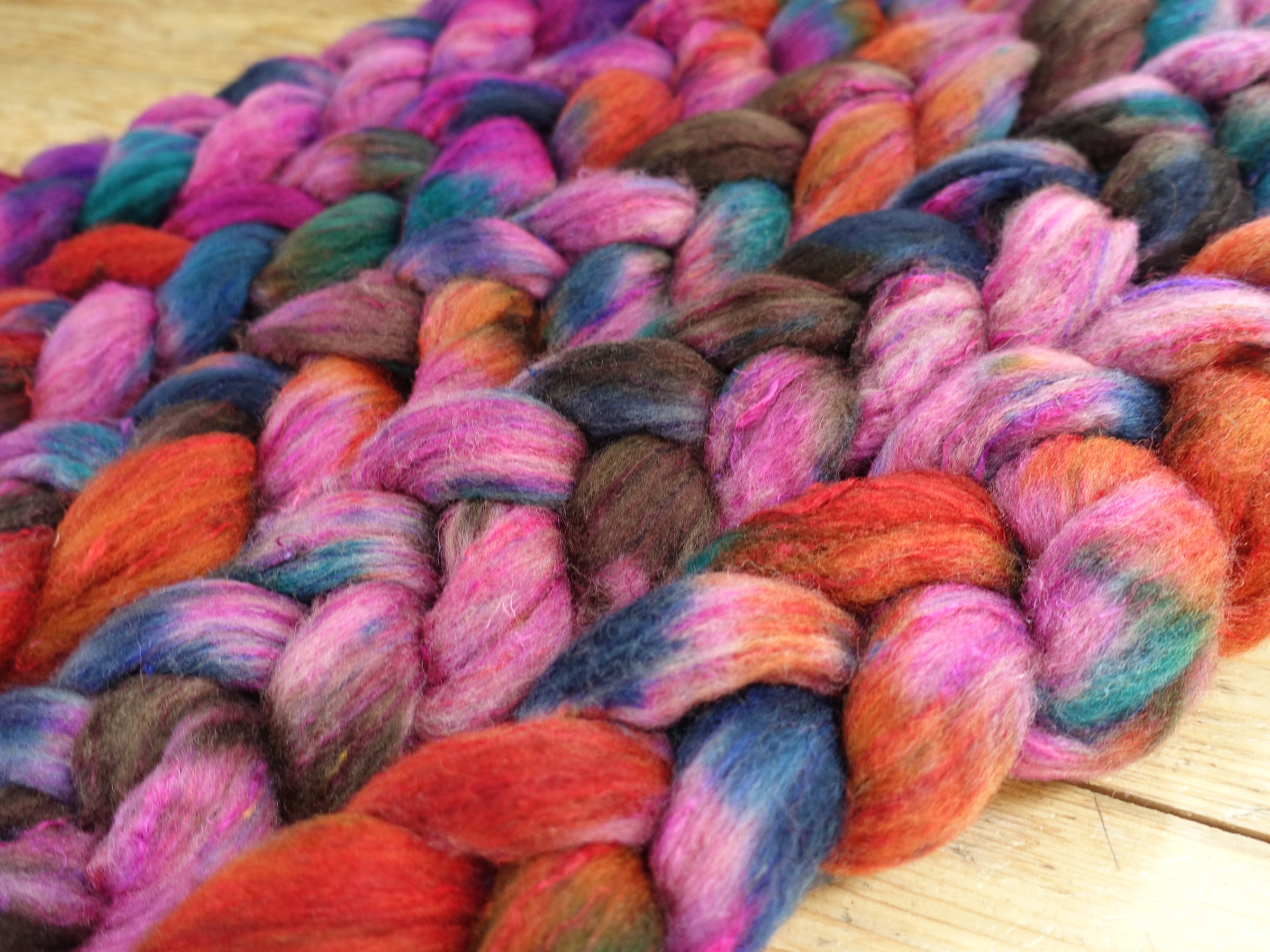 Fade Pack- Textured Blend, BFL, Manx Loaghtan, Sari Silk. 5 co-ordinating braids, Hand Dyed Wool, 500g