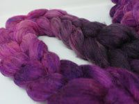 Textured Blend, BFL, Manx Loaghtan, Sari Silk. Hand Dyed Gradient. 100g