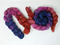 Textured Blend, BFL, Manx Loaghtan, Sari Silk. Hand Dyed Gradient. 100g