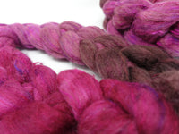 Textured Blend, BFL, Manx Loaghtan, Sari Silk. Hand Dyed Gradient. 100g