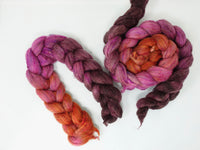 Textured Blend, BFL, Manx Loaghtan, Sari Silk. Hand Dyed Gradient. 100g