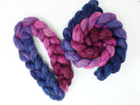 Textured Blend, BFL, Manx Loaghtan, Sari Silk. Hand Dyed Gradient. 100g