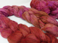 Textured Blend, BFL, Manx Loaghtan, Sari Silk. Hand Dyed Gradient. 100g
