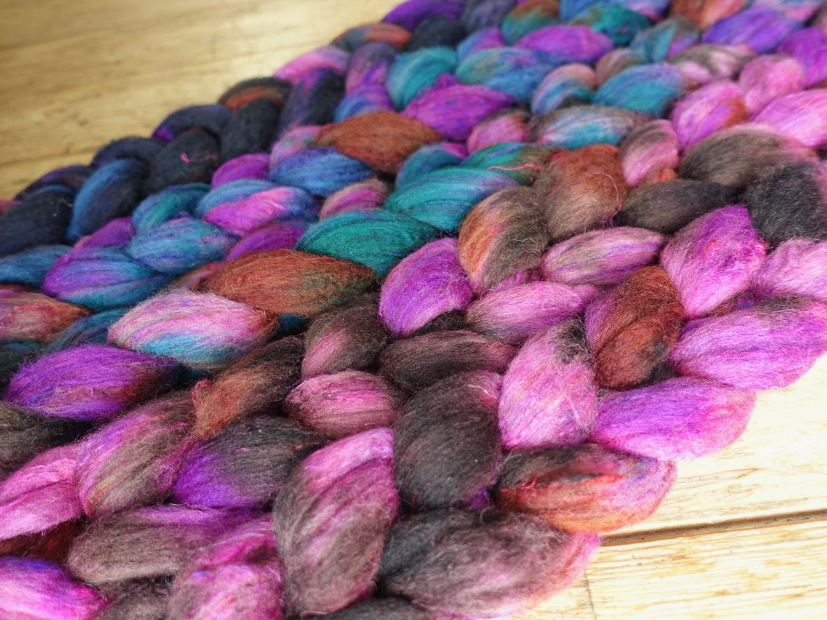 Fade Pack- Textured Blend, BFL, Manx Loaghtan, Sari Silk. 5 co-ordinating braids, Hand Dyed Wool, 500g