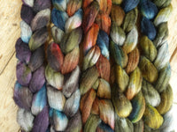 Fade Pack- Polwarth & Yak, 5 co-ordinating braids, Hand Dyed. 500g
