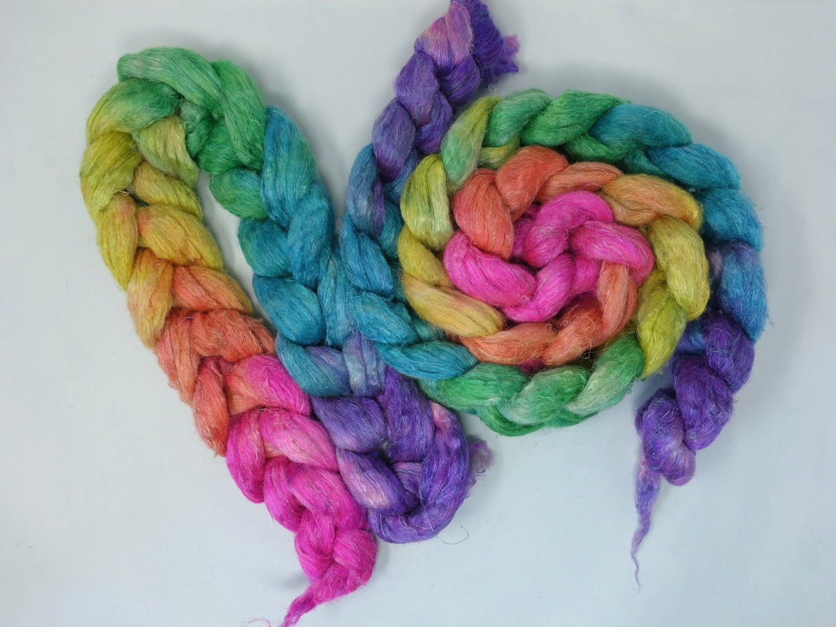 Romney, Silk & Linen. Hand Dyed Gradient - 100g