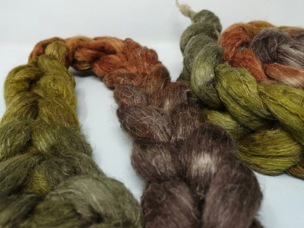 Romney, Silk & Linen. Hand Dyed Gradient - 100g