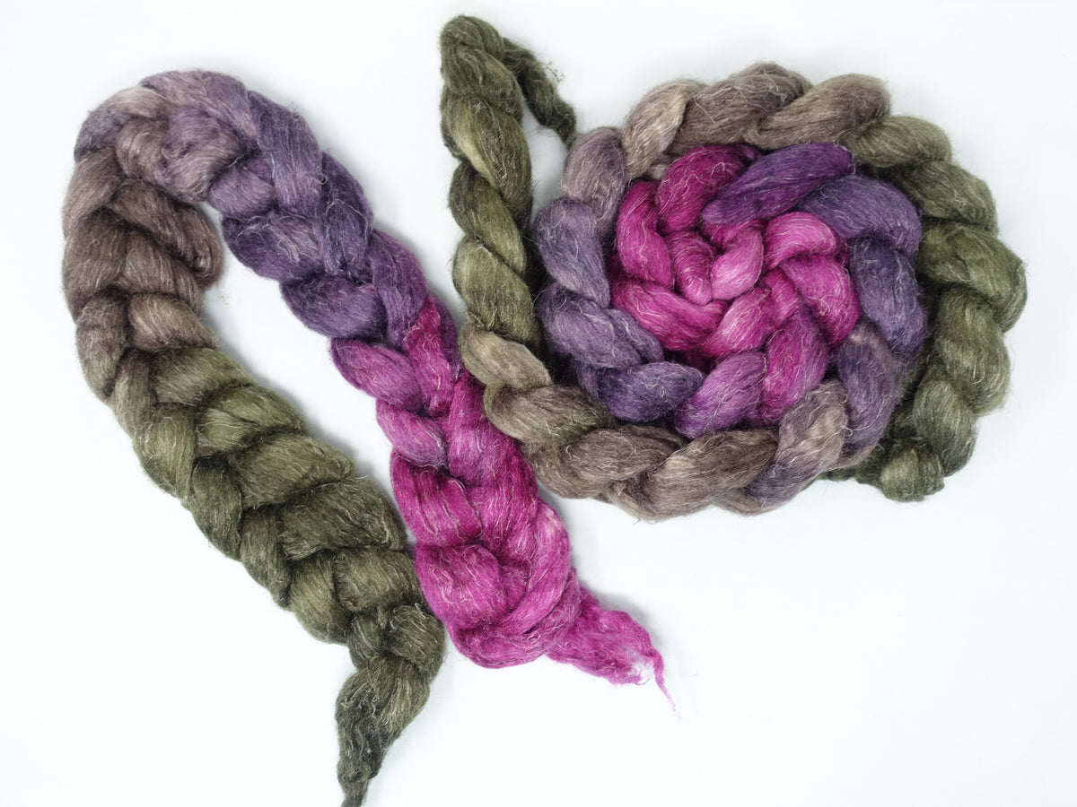 Romney, Silk & Linen. Hand Dyed Gradient - 100g