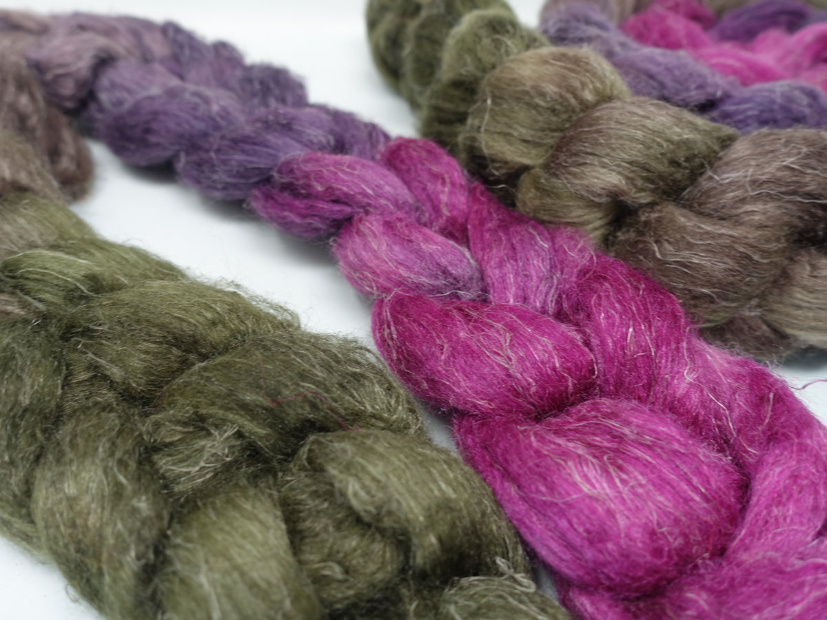 Romney, Silk & Linen. Hand Dyed Gradient - 100g