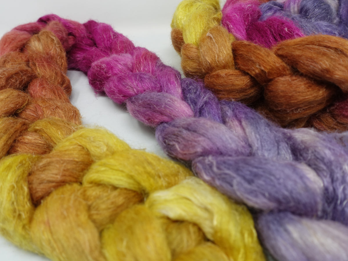 Romney, Silk & Linen. Hand Dyed Gradient - 100g