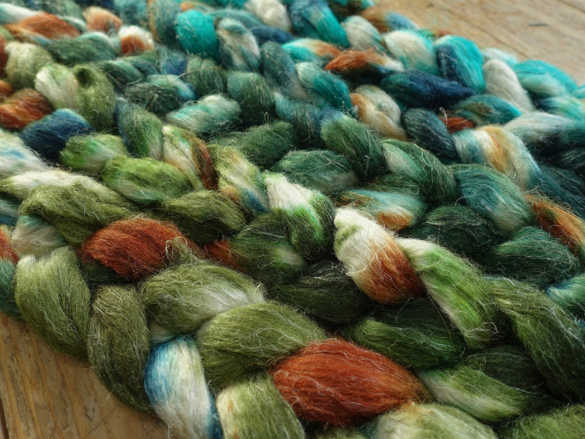 Fade Pack- Romney, Silk & Linen, 5 co-ordinating braids, Hand Dyed Wool, 500g