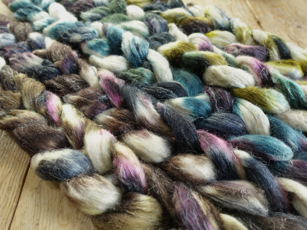 Fade Pack- Romney, Silk & Linen, 5 co-ordinating braids, Hand Dyed Wool, 500g