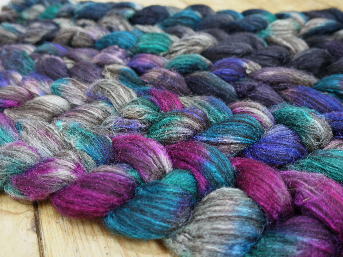 Fade Pack- Zwartbles & Silk, 5 co-ordinating braids, Hand Dyed Wool, 500g