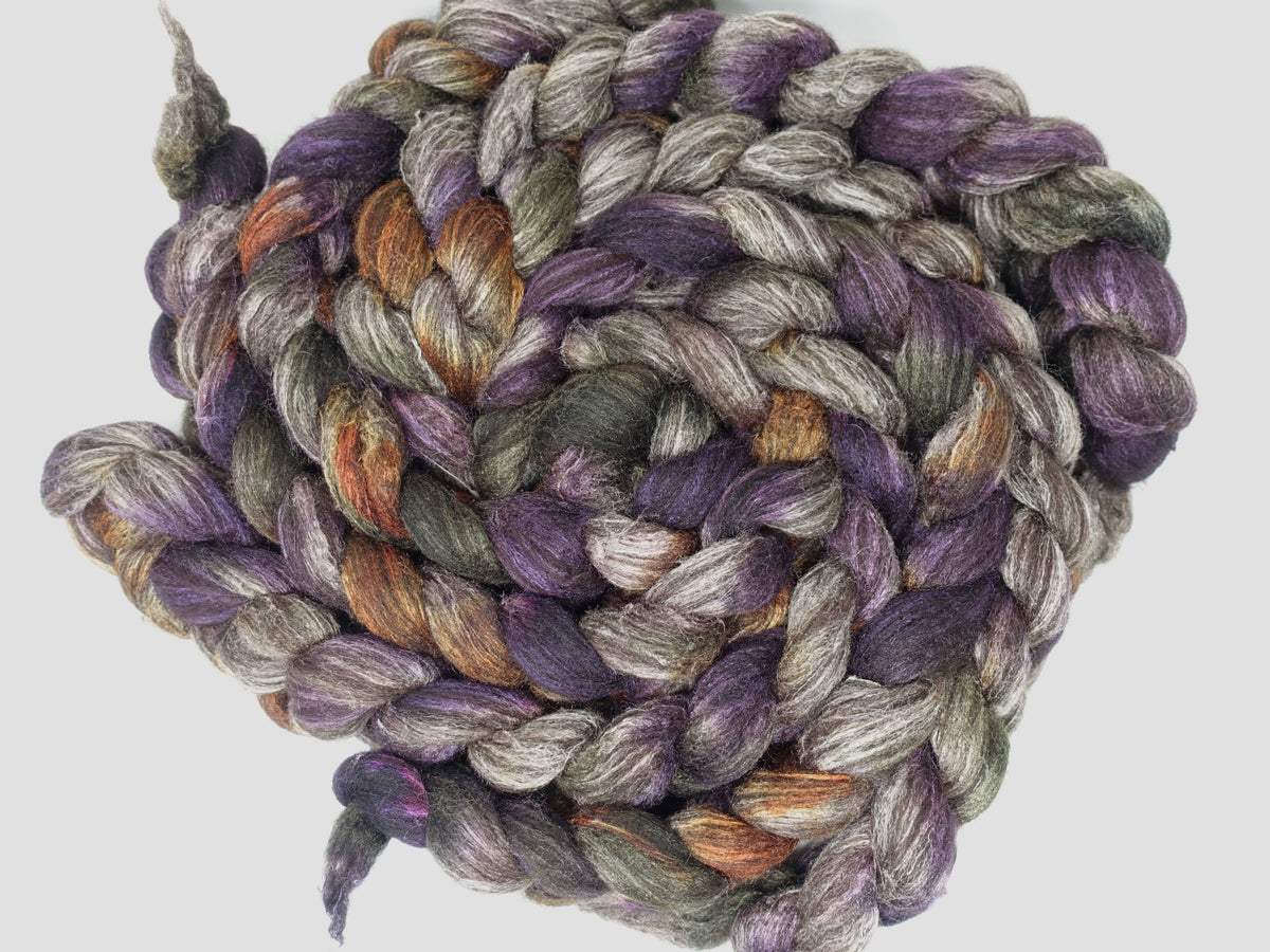 Zwartbles & Silk. Hand Dyed Variegated.  100g