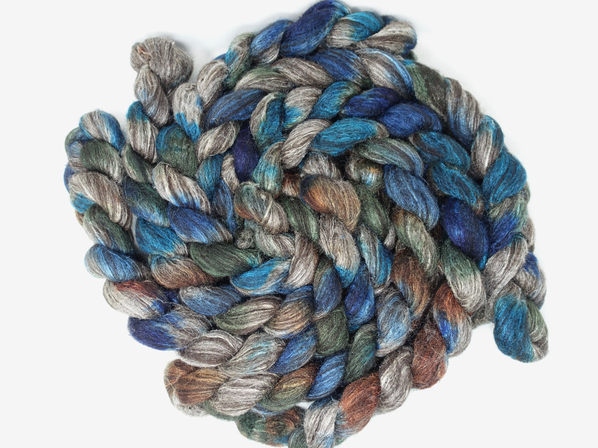 Zwartbles & Silk. Hand Dyed Variegated.  100g