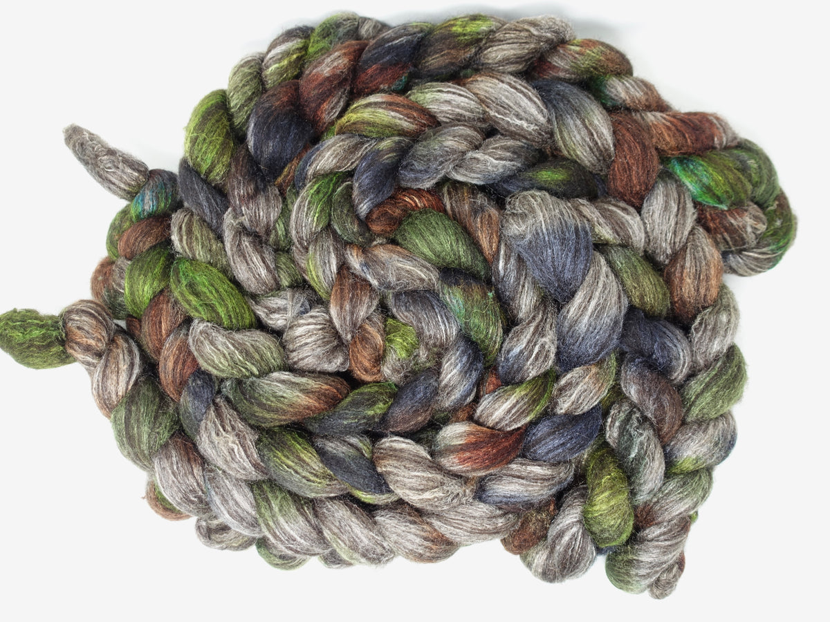 Zwartbles & Silk. Hand Dyed Variegated. 100g