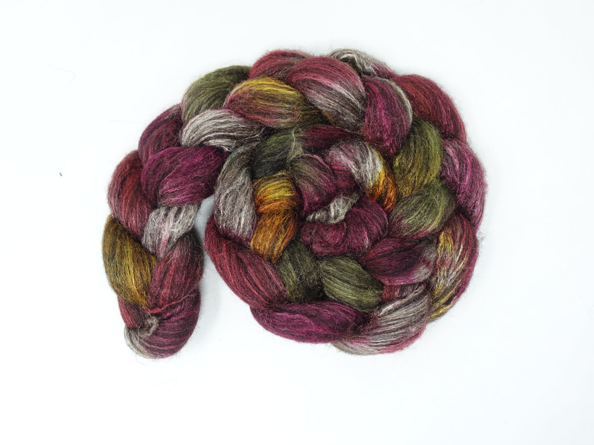 Zwartbles & Silk. Hand Dyed Variegated. 100g