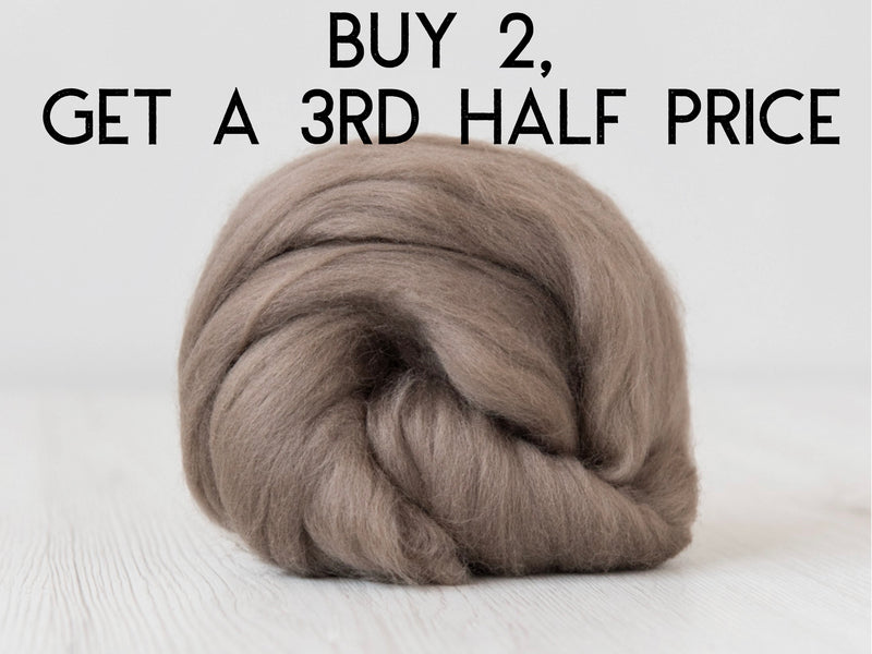 Mink brown Merino and Silk fiber