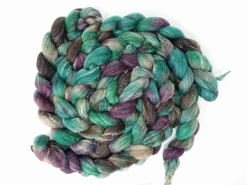 BFL, Alpaca & Seacell. Hand Dyed Variegated 100g