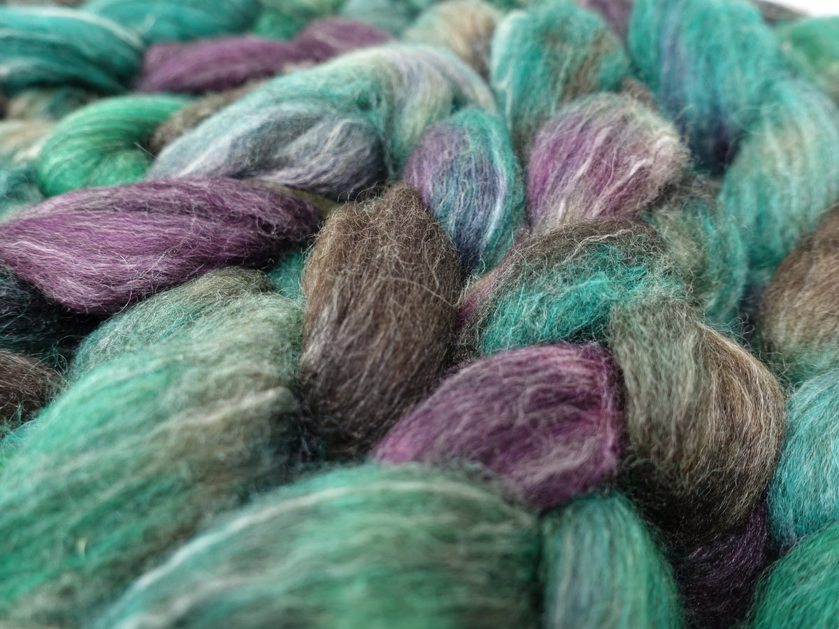 BFL, Alpaca & Seacell. Hand Dyed Variegated 100g