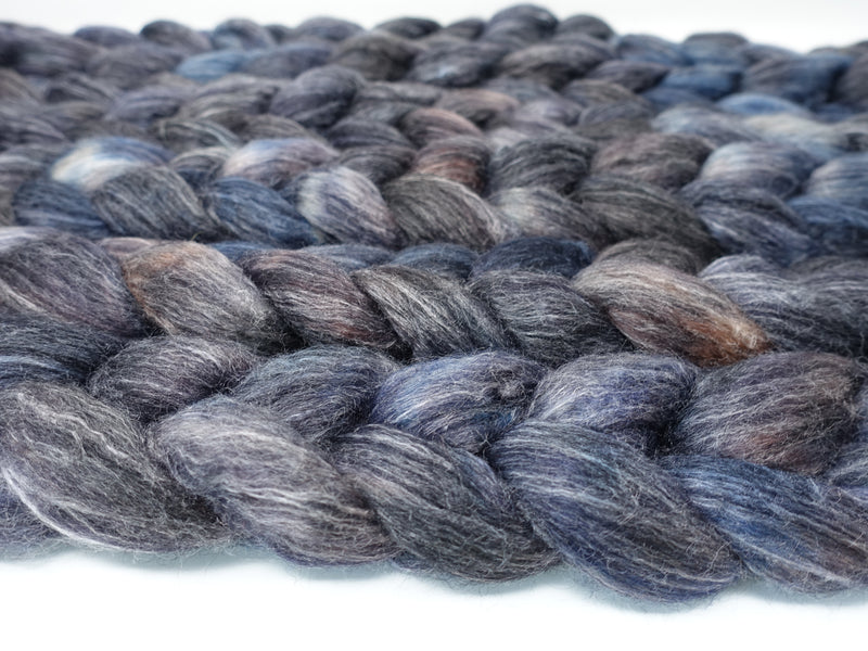 Corriedale & Lotus,  Hand Dyed Semi Solid, Combed Top. 100g